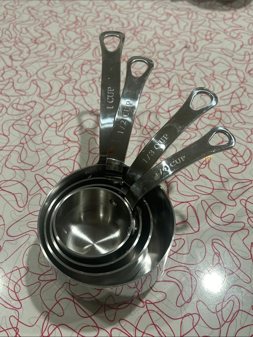 Williams Sonoma 4 Piece Stainless Steel Measuring Cups Set - Silver